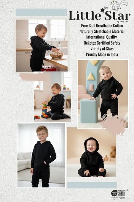 Premium Boy Hoodie Sweatshirt & Pant Set | Age 12M-5Y | Cotton Hoodie T-Shirt Jogger Trackpant Clothing Set for Boys | Ultra Soft & Stylish | Gentle on Skin - Image 6